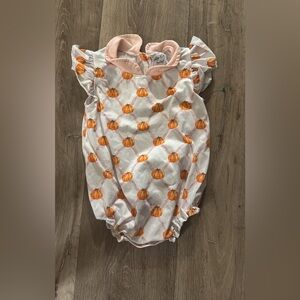 Adorable Pumpkin Print Baby Romper